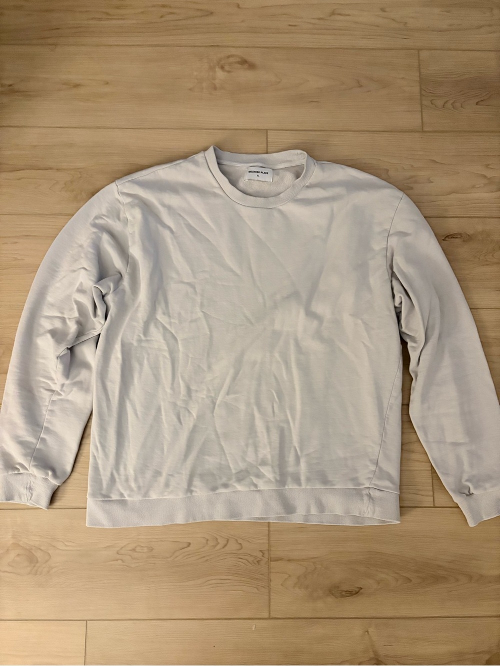 Melrose Place Lightweight Light Blue Crewneck Sweatshirt